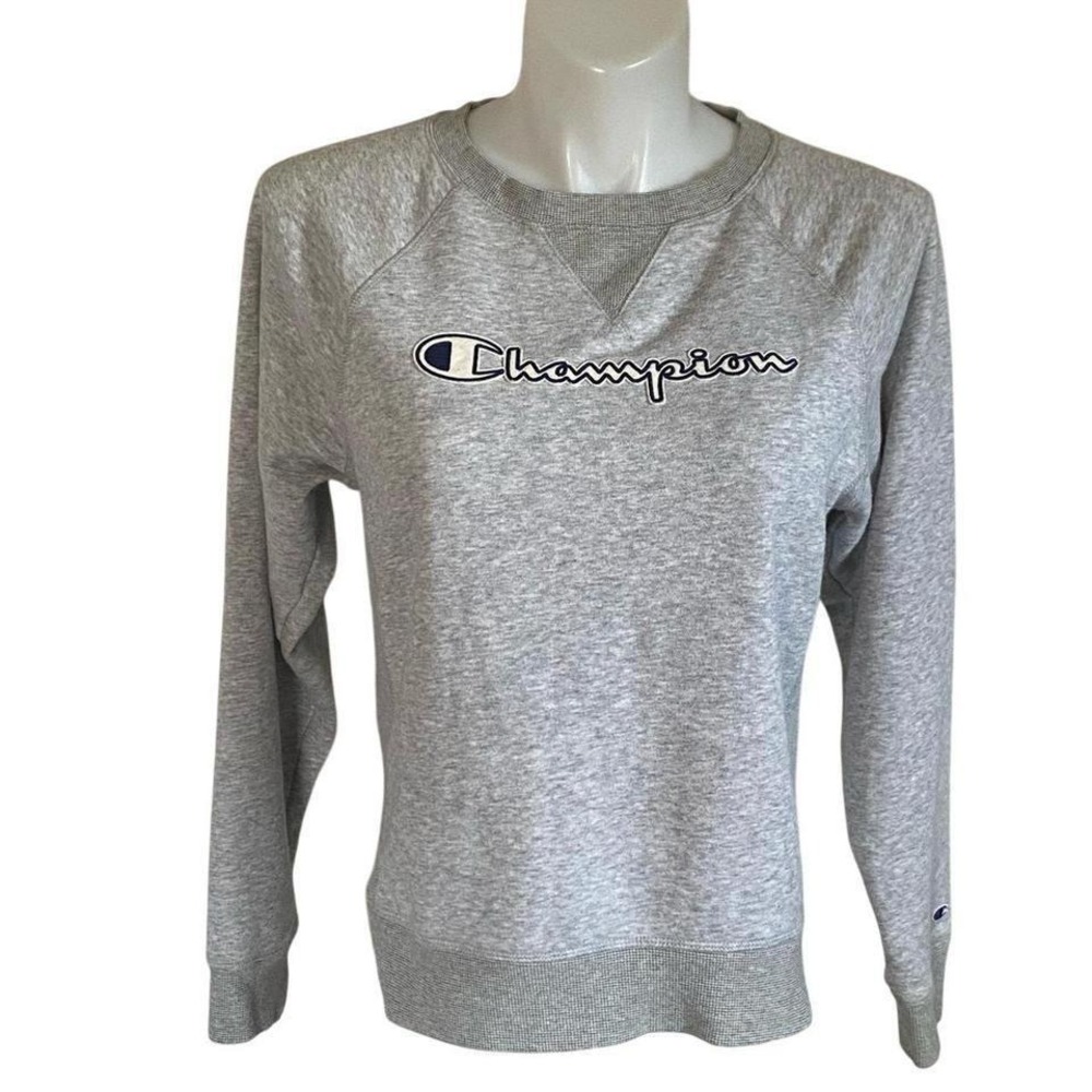 Champion‎ Womens Gray Crewneck Sweatshirt M Medium
